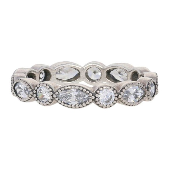 Pandora Silver CZ Alluring Brilliant Marquise Stackable Ring - Picture 2 of 7